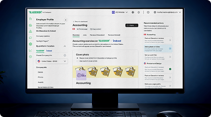 Interfaz de Glassdoor, proyecto de diseño de producto de Sparken (pantalla 1)